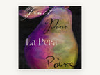 Violet Pear Script, kitchen canvas wall art print, front view