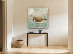 Still Water Sandpiper landscape canvas print on the wall of a hallway