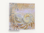 Pearl Nautilus Damask, nautilus shell damask coastal, coastal canvas wall art print ready to hang