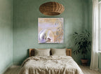 Pearl Nautilus Plage coastal canvas print on the wall of a bedroom