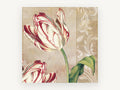 Striped Tulip Damask, floral canvas wall art print, front view
