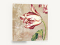 Striped Tulip Damask, red and white tulip floral, floral canvas wall art print ready to hang