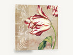 Striped Tulip Damask, red and white tulip floral, floral canvas wall art print ready to hang