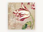 Striped Tulip Damask, floral canvas wall art print, front view