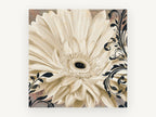 Ivory Gerbera Flourish, floral canvas wall art print, front view