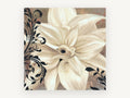 Ivory Bloom Scrollwork, floral canvas wall art print, front view