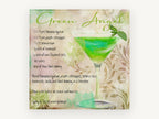Green Angel Cocktail Recipe, kitchen canvas wall art print, front view