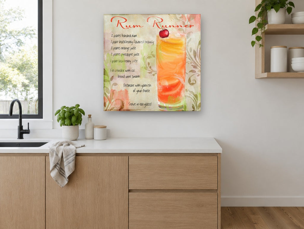 Rum Runner Recipe kitchen canvas print on the wall of a kitchen