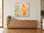 Rum Runner Recipe kitchen canvas print on the wall of a living room above a sideboard