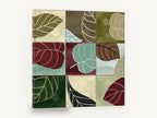 Leaf Patchwork Grid, leaf grid contemporary botanical illustration, floral canvas wall art print ready to hang