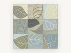 Nine Soft Leaves, floral canvas wall art print, front view