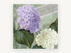 Lilac and White Hydrangeas, floral canvas wall art print, front view
