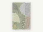 Sage Leaf Panels, floral canvas wall art print, front view