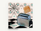 Poppin' Fresh Toaster, retro chrome toaster kitchen, stretched canvas wall art print ready to hang