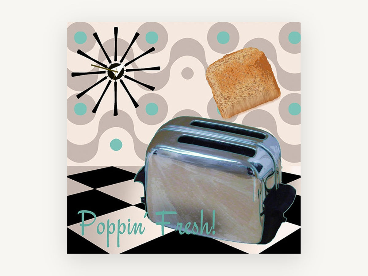 Poppin' Fresh Toaster, vintage canvas wall art print, front view