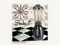 Shake It Up Baby, retro fifties kitchen blender, stretched canvas wall art print ready to hang