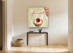 Redcurrant Cream Tart kitchen canvas print on the wall of a hallway