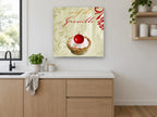 Redcurrant Cream Tart kitchen canvas print on the wall of a kitchen