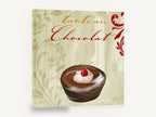 Chocolate Tart Cream, chocolate tart raspberry kitchen, kitchen canvas wall art print ready to hang
