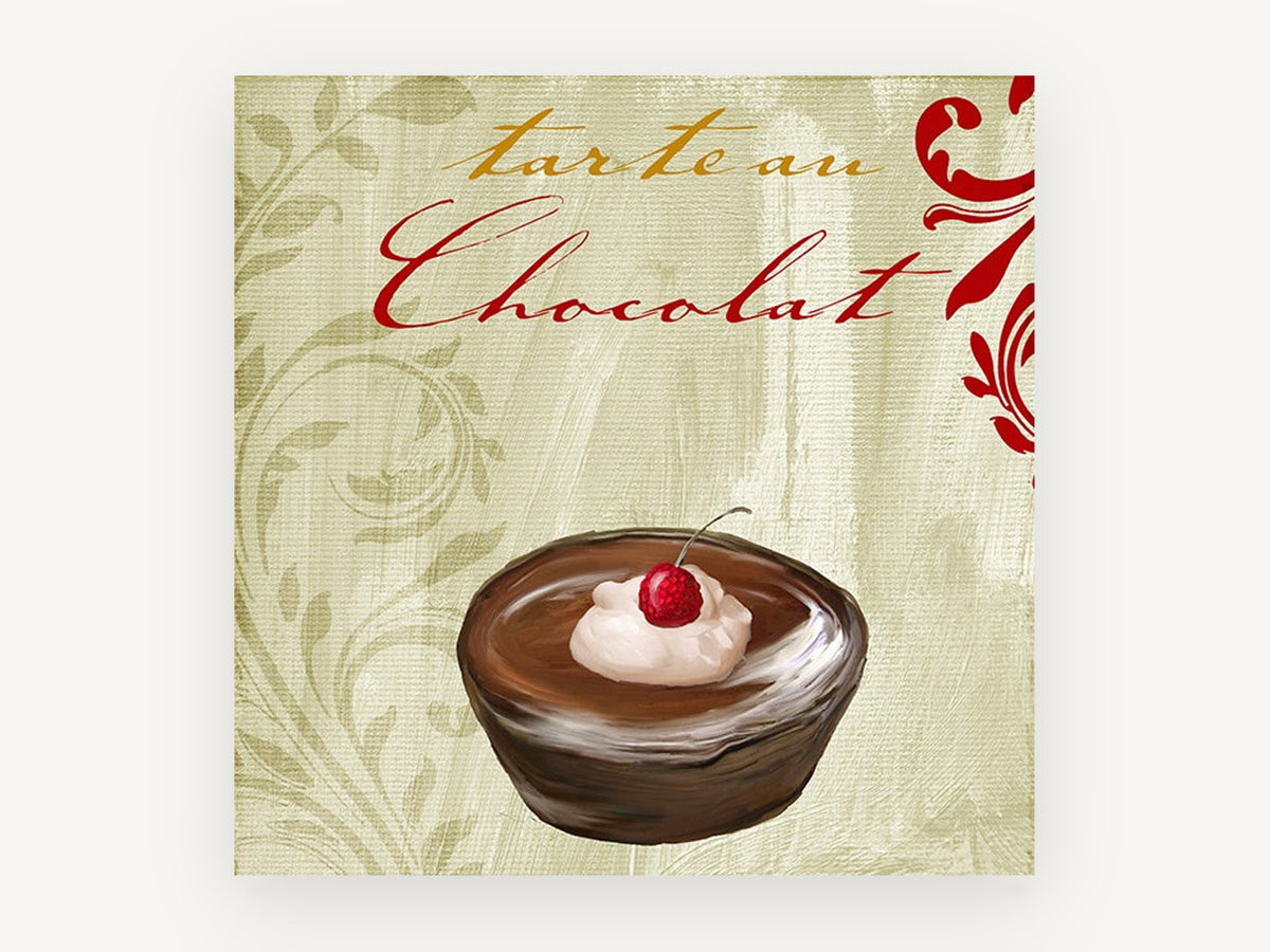 Chocolate Tart Cream, kitchen canvas wall art print, front view
