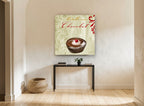 Chocolate Tart Cream kitchen canvas print on the wall of a hallway