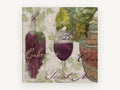 Vineyard Cellar Script, floral canvas wall art print, front view