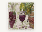 Vineyard Cellar Script, floral canvas wall art print, front view