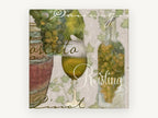 White Wine Cellar Script, floral canvas wall art print, front view