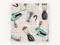 Atomic Kitchen Appliances, vintage canvas wall art print, front view