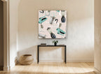 Atomic Kitchen Appliances vintage canvas print on the wall of a hallway