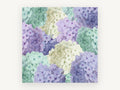 Hydrangea Patchwork Pastels, floral canvas wall art print, front view