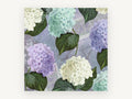 Hydrangea Postcard Lavenders, floral canvas wall art print, front view