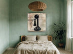 Candlestick Telephone Letterhead vintage canvas print on the wall of a bedroom