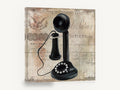 Candlestick Telephone Letterhead, vintage candlestick telephone french, stretched canvas wall art print ready to hang