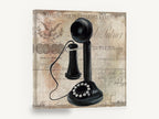 Candlestick Telephone Letterhead, vintage candlestick telephone french, stretched canvas wall art print ready to hang