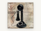Candlestick Telephone Letterhead, vintage canvas wall art print, front view