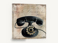 Rotary Telephone Ledger, vintage black rotary telephone, stretched canvas wall art print ready to hang