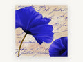 Azure Script Poppies, floral canvas wall art print, front view