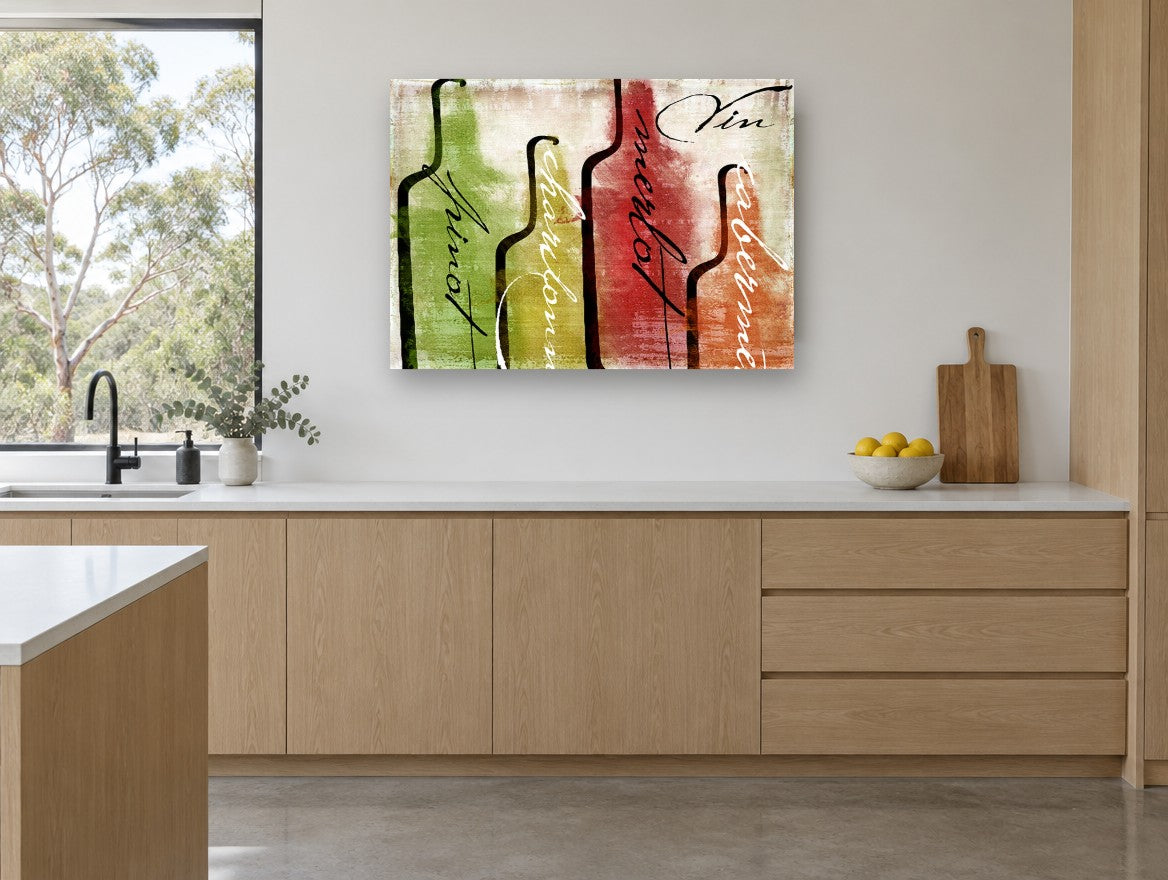 Four Grape Varieties kitchen canvas print on the wall of a kitchen