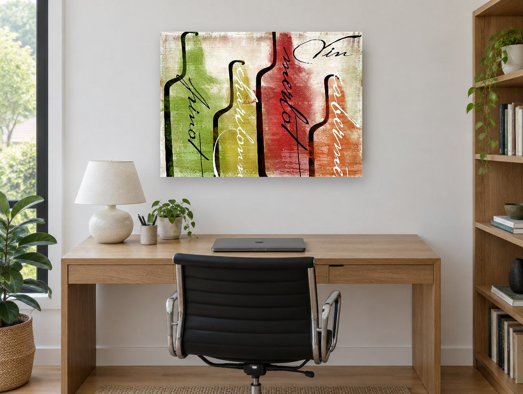 Four Grape Varieties kitchen canvas print on the wall of a study