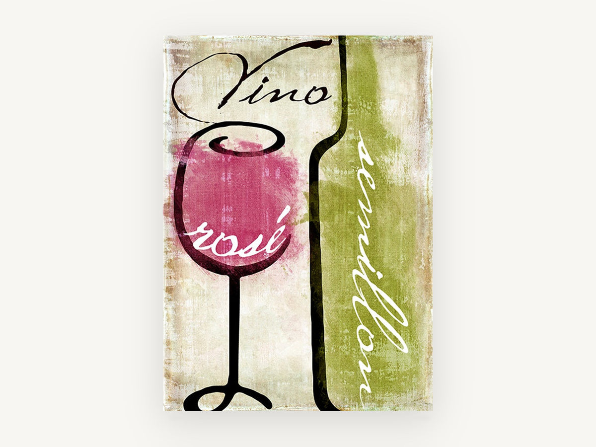 Rosé and Sémillon, kitchen canvas wall art print, front view