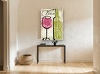 Rosé and Sémillon kitchen canvas print on the wall of a hallway