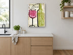 Rosé and Sémillon kitchen canvas print on the wall of a kitchen