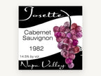 Napa Cabernet Label, kitchen canvas wall art print, front view