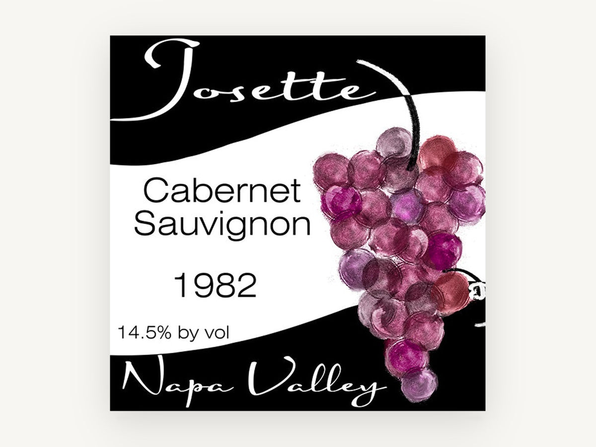 Napa Cabernet Label, kitchen canvas wall art print, front view