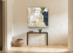 Grenache Vineyard Label kitchen canvas print on the wall of a hallway