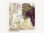 Merlot Grand Vin, merlot wine label grapes vintage, kitchen canvas wall art print ready to hang