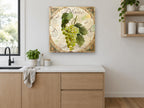 Blanc Grape Cluster kitchen canvas print on the wall of a kitchen