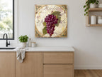 Merlot Grape Cluster kitchen canvas print on the wall of a kitchen
