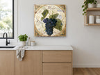 Noir Grape Cluster kitchen canvas print on the wall of a kitchen